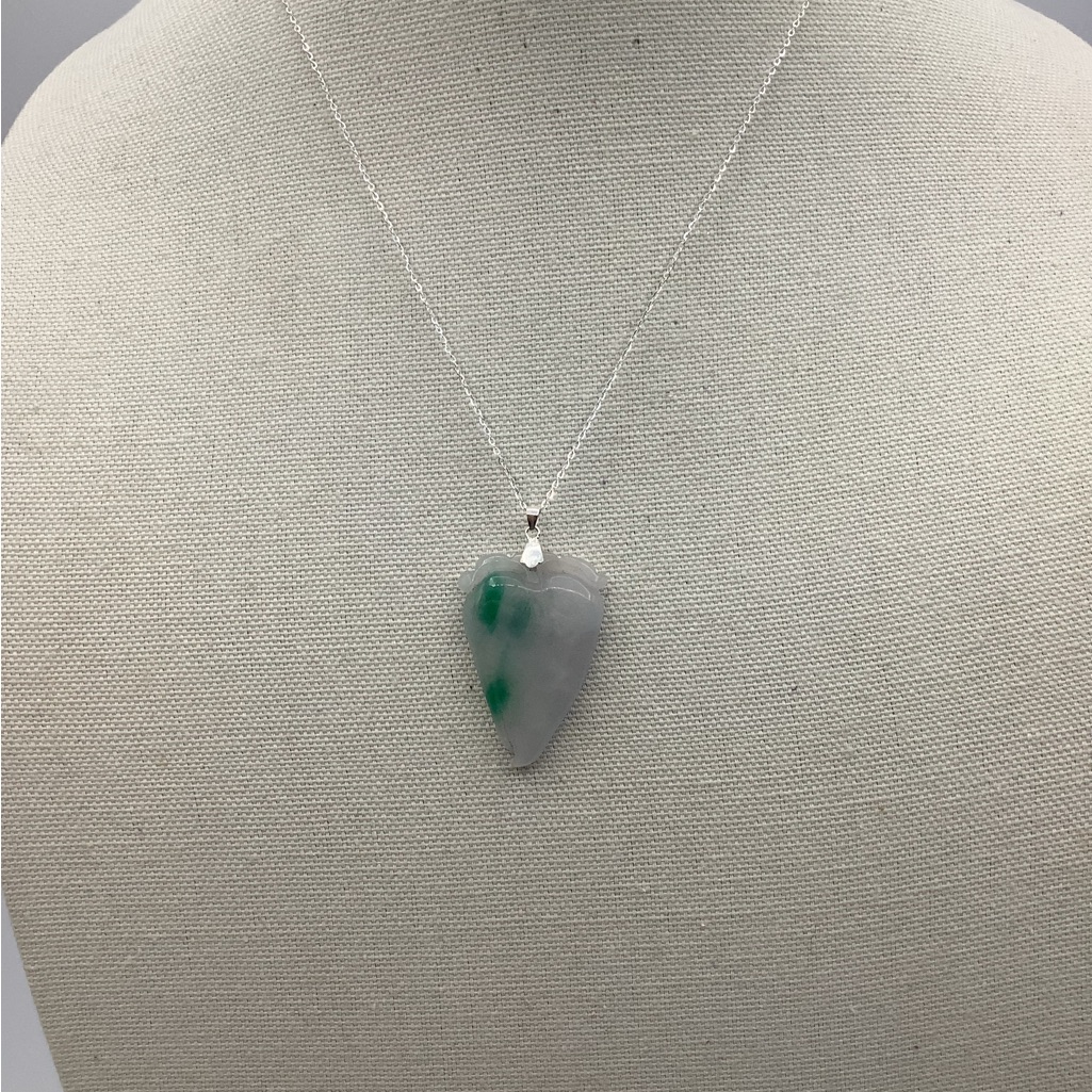 Elegant Sterling 925 Green Vintage Jade Pendant Necklace Silver 999 Chain 36$